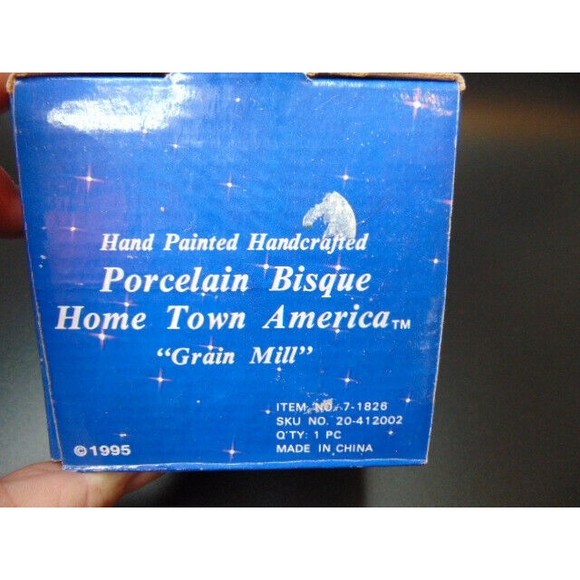 Vtg. 1995 Christmas Village Home Town America Collection Porcelain Grain Mill - Picture 2 of 7